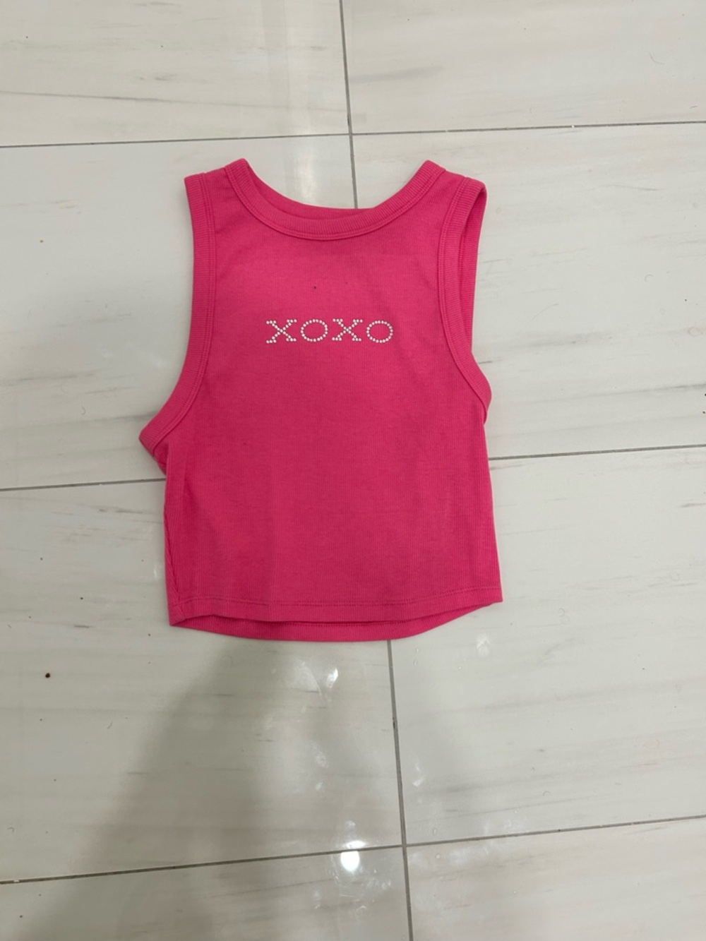 Garage Girls' Hot Pink Rhinestone XOXO Tank